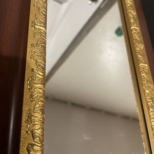 Vintage Frame Wall Decor Mirror Gold Gallery Wall Entryway Vignette 17x8